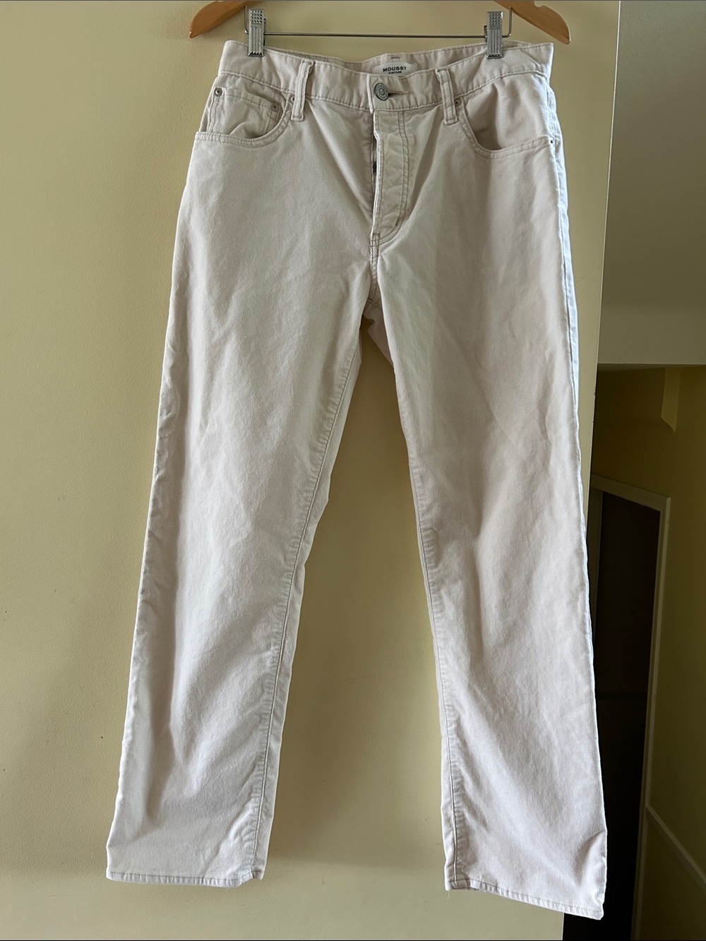 Moussy cream Straight Jeans in Off-White